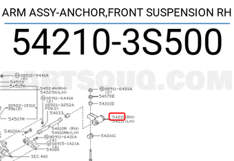 Nissan 542103S500 ARM ASSY-ANCHOR,FRONT SUSPENSION RH