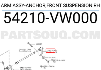Nissan 54210VW000 ARM ASSY-ANCHOR,FRONT SUSPENSION RH