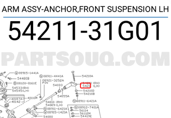 Nissan 5421131G01 ARM ASSY-ANCHOR,FRONT SUSPENSION LH