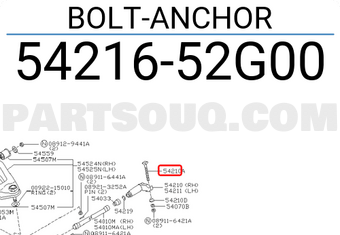 Nissan 5421652G00 BOLT-ANCHOR