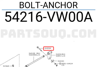 Nissan 54216VW00A BOLT-ANCHOR