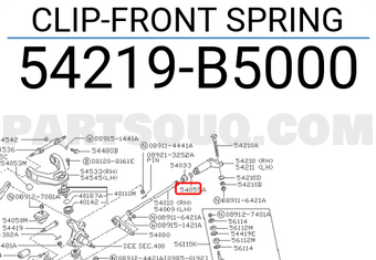 Nissan 54219B5000 CLIP-FRONT SPRING