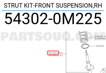 Nissan 543020M225 STRUT KIT-FRONT SUSPENSION,RH
