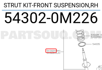Nissan 543020M226 STRUT KIT-FRONT SUSPENSION,RH