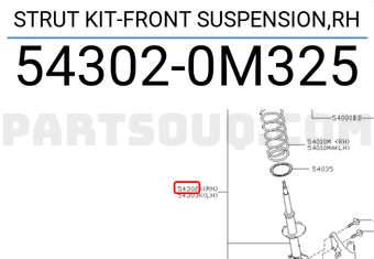 Nissan 543020M325 STRUT KIT-FRONT SUSPENSION,RH