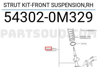 Nissan 543020M329 STRUT KIT-FRONT SUSPENSION,RH