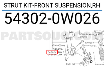 Nissan 543020W026 STRUT KIT-FRONT SUSPENSION,RH