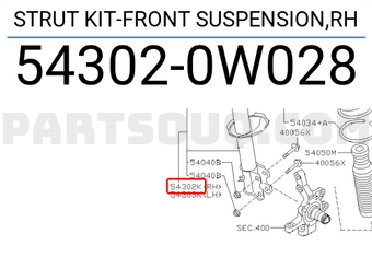 Nissan 543020W028 STRUT KIT-FRONT SUSPENSION,RH