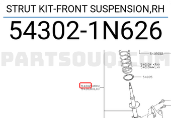Nissan 543021N626 STRUT KIT-FRONT SUSPENSION,RH