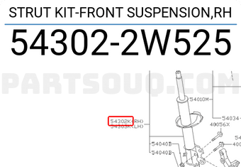 Nissan 543022W525 STRUT KIT-FRONT SUSPENSION,RH