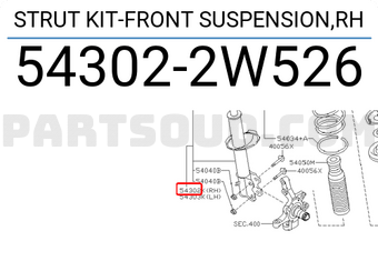 Nissan 543022W526 STRUT KIT-FRONT SUSPENSION,RH