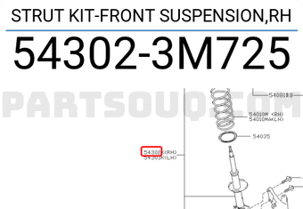 Nissan 543023M725 STRUT KIT-FRONT SUSPENSION,RH