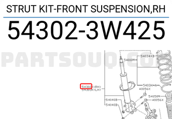 Nissan 543023W425 STRUT KIT-FRONT SUSPENSION,RH