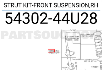 Nissan 5430244U28 STRUT KIT-FRONT SUSPENSION,RH