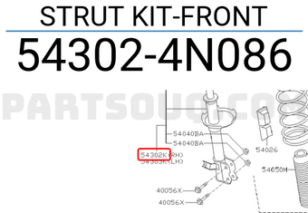 Nissan 543024N086 STRUT KIT-FRONT
