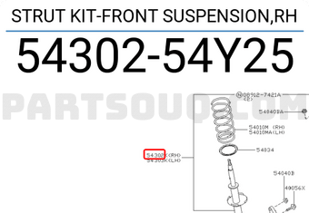 Nissan 5430254Y25 STRUT KIT-FRONT SUSPENSION,RH