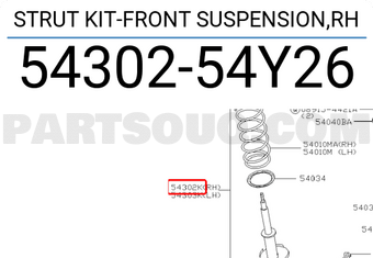 Nissan 5430254Y26 STRUT KIT-FRONT SUSPENSION,RH