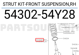 Nissan 5430254Y28 STRUT KIT-FRONT SUSPENSION,RH