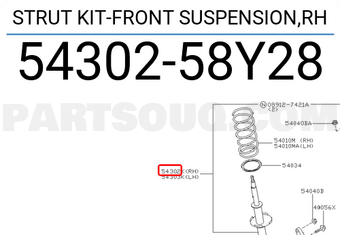 Nissan 5430258Y28 STRUT KIT-FRONT SUSPENSION,RH