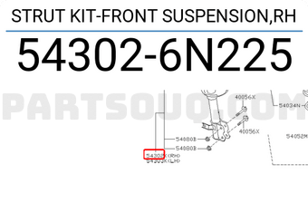 Nissan 543026N225 STRUT KIT-FRONT SUSPENSION,RH