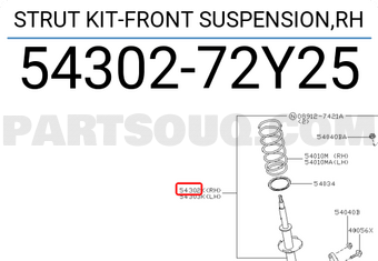 Nissan 5430272Y25 STRUT KIT-FRONT SUSPENSION,RH