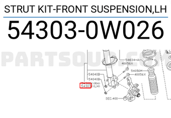 Nissan 543030W026 STRUT KIT-FRONT SUSPENSION,LH