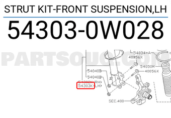 Nissan 543030W028 STRUT KIT-FRONT SUSPENSION,LH