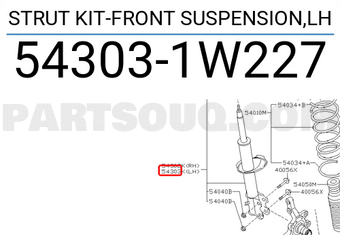 Nissan 543031W227 STRUT KIT-FRONT SUSPENSION,LH