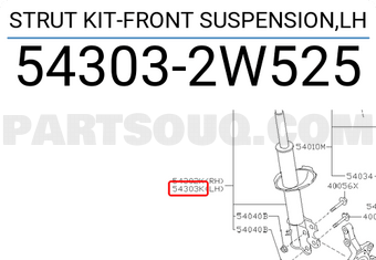 Nissan 543032W525 STRUT KIT-FRONT SUSPENSION,LH