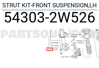 Nissan 543032W526 STRUT KIT-FRONT SUSPENSION,LH