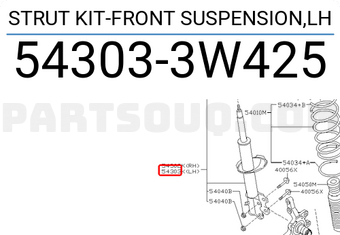 Nissan 543033W425 STRUT KIT-FRONT SUSPENSION,LH