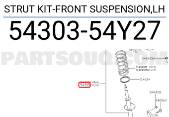 Nissan 5430354Y27 STRUT KIT-FRONT SUSPENSION,LH