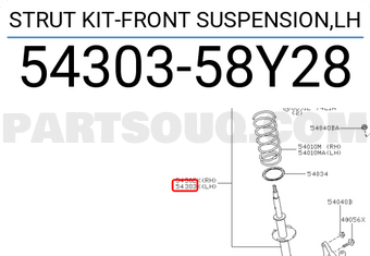 Nissan 5430358Y28 STRUT KIT-FRONT SUSPENSION,LH