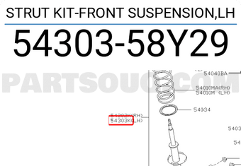 Nissan 5430358Y29 STRUT KIT-FRONT SUSPENSION,LH
