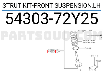 Nissan 5430372Y25 STRUT KIT-FRONT SUSPENSION,LH