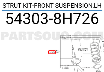 Nissan 543038H726 STRUT KIT-FRONT SUSPENSION,LH