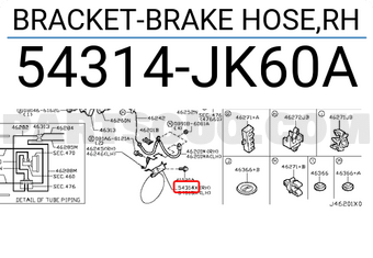 Nissan 54314JK60A BRACKET-BRAKE HOSE,RH
