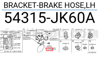 Nissan 54315JK60A BRACKET-BRAKE HOSE,LH