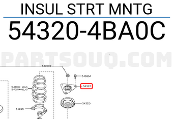 Nissan 543204BA0C INSUL STRT MNTG