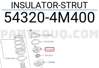 Nissan 543204M400 INSULATOR-STRUT