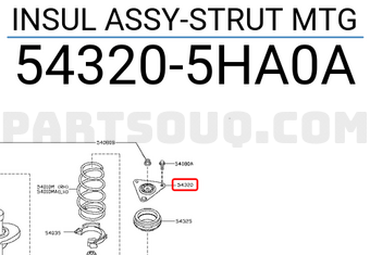 Nissan 543205HA0A INSUL ASSY-STRUT MTG