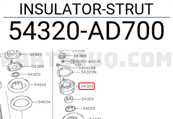 Nissan 54320AD700 INSULATOR-STRUT