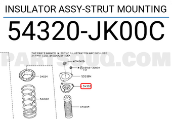 Nissan 54320JK00C INSULATOR ASSY-STRUT MOUNTING
