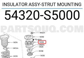 Nissan 54320S5000 INSULATOR ASSY-STRUT MOUNTING