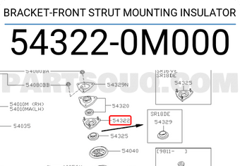 Nissan 543220M000 BRACKET-FRONT STRUT MOUNTING INSULATOR