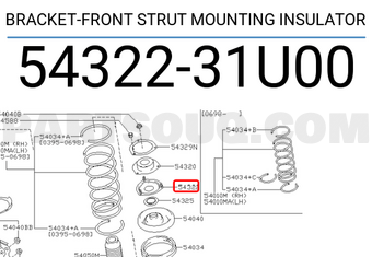 Nissan 5432231U00 BRACKET-FRONT STRUT MOUNTING INSULATOR