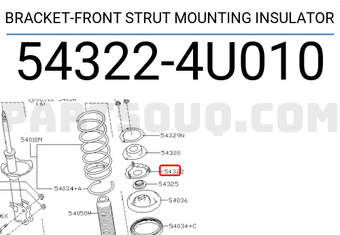 Nissan 543224U010 BRACKET-FRONT STRUT MOUNTING INSULATOR