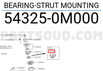 Nissan 543250M000 BEARING-STRUT MOUNTING