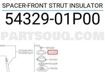 Nissan 5432901P00 SPACER-FRONT STRUT INSULATOR