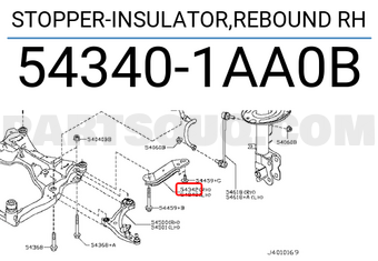 Nissan 543401AA0B STOPPER-INSULATOR,REBOUND RH